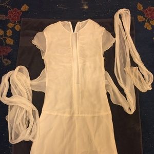 Morgane Le Fay White Silk Dress